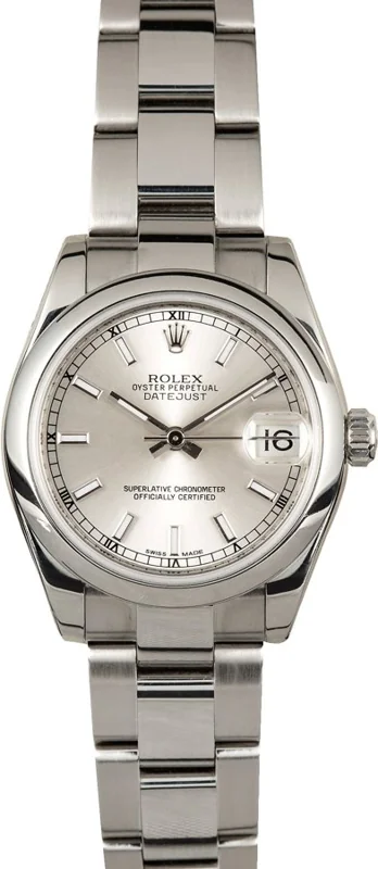 Rolex Datejust 31 178240, Silver stick dial, Oyster