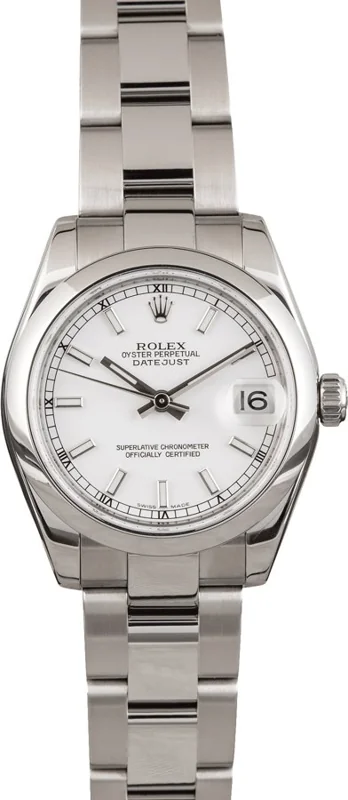Rolex Datejust 31 178240, White stick dial, Oyster