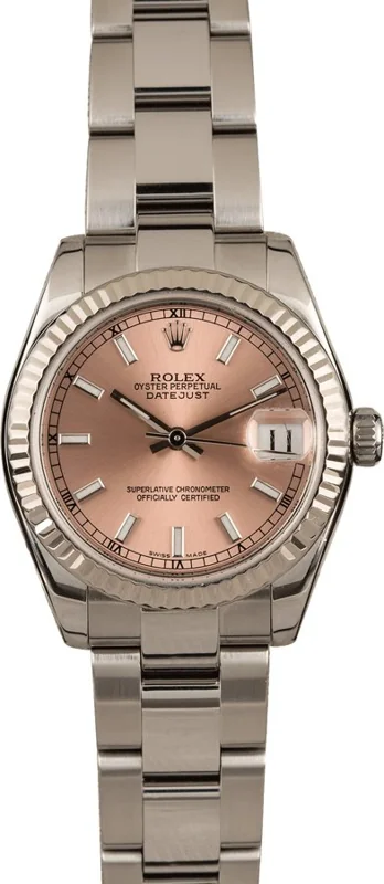 Rolex Datejust 31 178274, Pink stick dial, Oyster