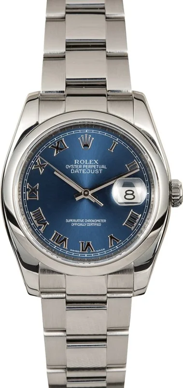 Rolex Datejust 36 116200, Blue Roman dial, Oyster