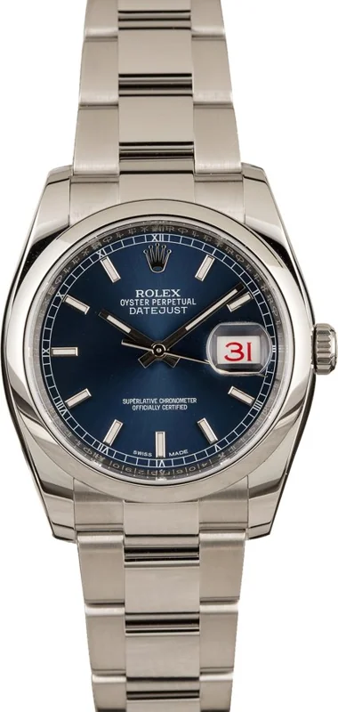 Rolex Datejust 36 116200, Blue stick dial, Oyster