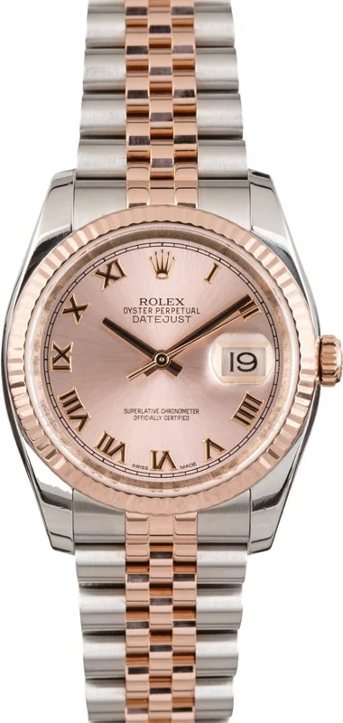 Rolex Datejust 36 116231, Pink Roman dial, Jubilee