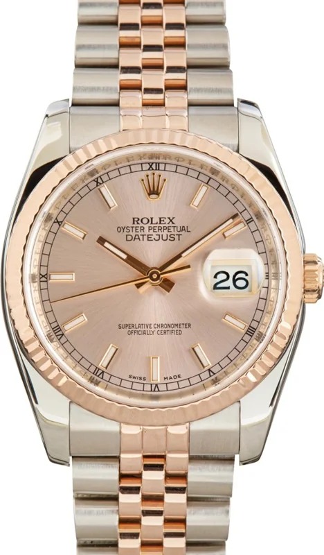 Rolex Datejust 36 116231, Pink stick dial, Jubilee