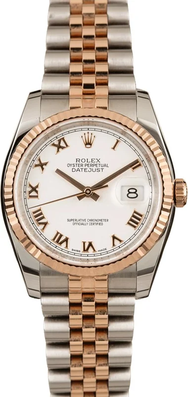 Rolex Datejust 36 116231, White Roman dial, Jubilee