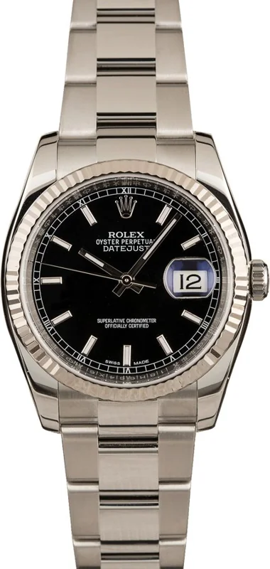 Rolex Datejust 36 116234, Black stick dial, Oyster