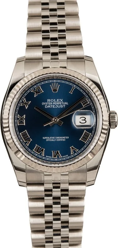 Rolex Datejust 36 116234, Blue Roman dial, Jubilee