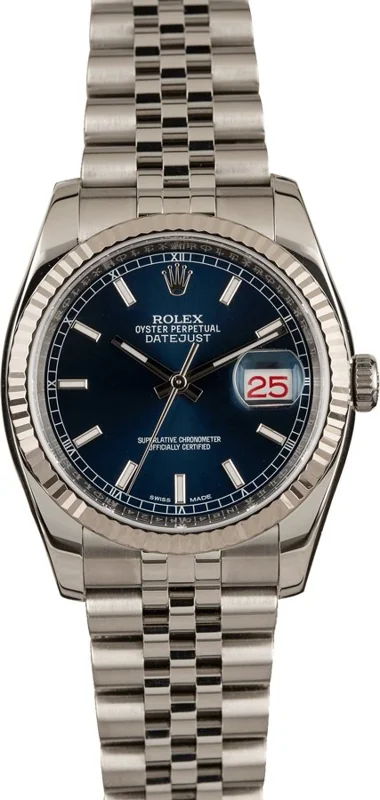 Rolex Datejust 36 116234, Blue stick dial, Jubilee