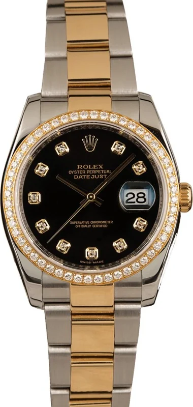 Rolex Datejust 36 116243, Black diamond dial, Oyster