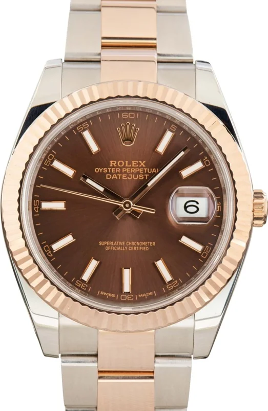 Rolex Datejust 41 126331, Chocolate stick dial, Oyster