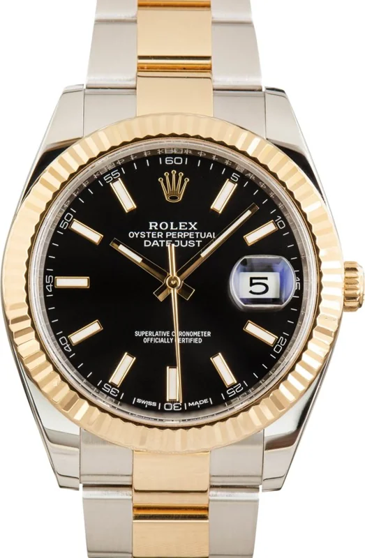 Rolex Datejust 41 126333, Black stick dial, Oyster