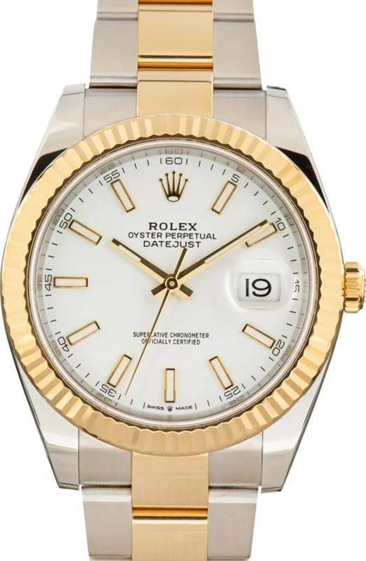 Rolex Datejust 41 126333, White stick dial, Oyster