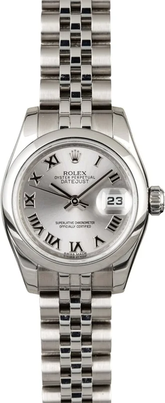 Rolex Lady-Datejust 26 179160, Rhodium Roman dial, Jubilee
