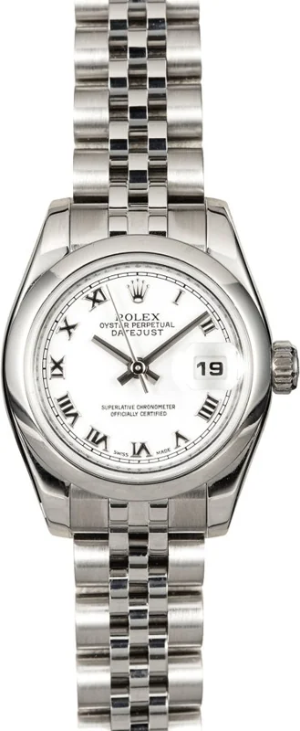 Rolex Lady-Datejust 26 179160, White Roman dial, Jubilee