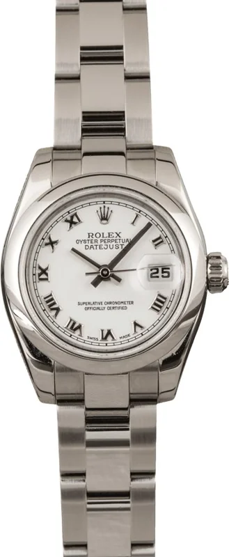 Rolex Lady-Datejust 26 179160, White Roman dial, Oyster