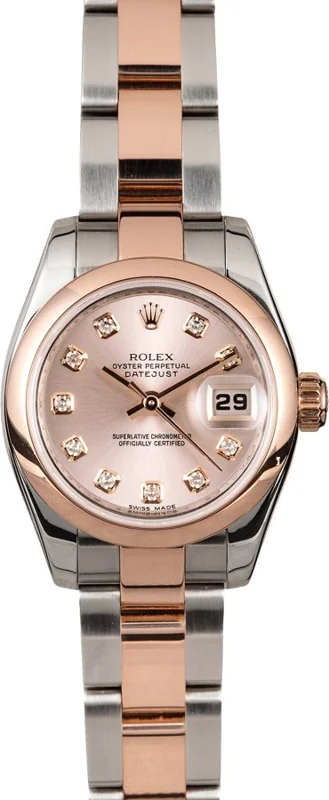 Rolex Lady-Datejust 26 179161, Pink diamond dial, Oyster