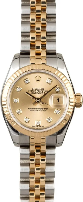 Rolex Lady-Datejust 26 179173, Champagne diamond dial, Jubilee