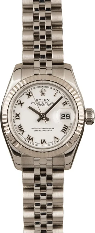 Rolex Lady-Datejust 26 179174, White Roman dial, Jubilee