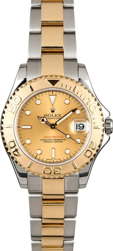 Rolex Yacht-Master 35 168623, Champagne stick dial, Oyster